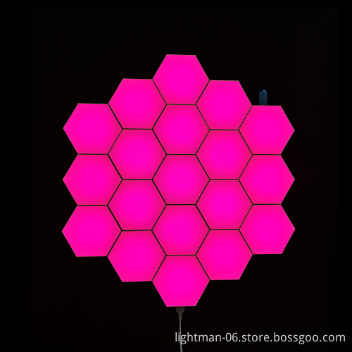 Quantum Hexagonal Touch Dimmer LED Wall Lamp